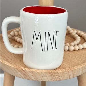 ⭐️⭐️ PICK 5 / $20 Rae Dunn White Ceramic Mug with Red Interior "Be Mine"